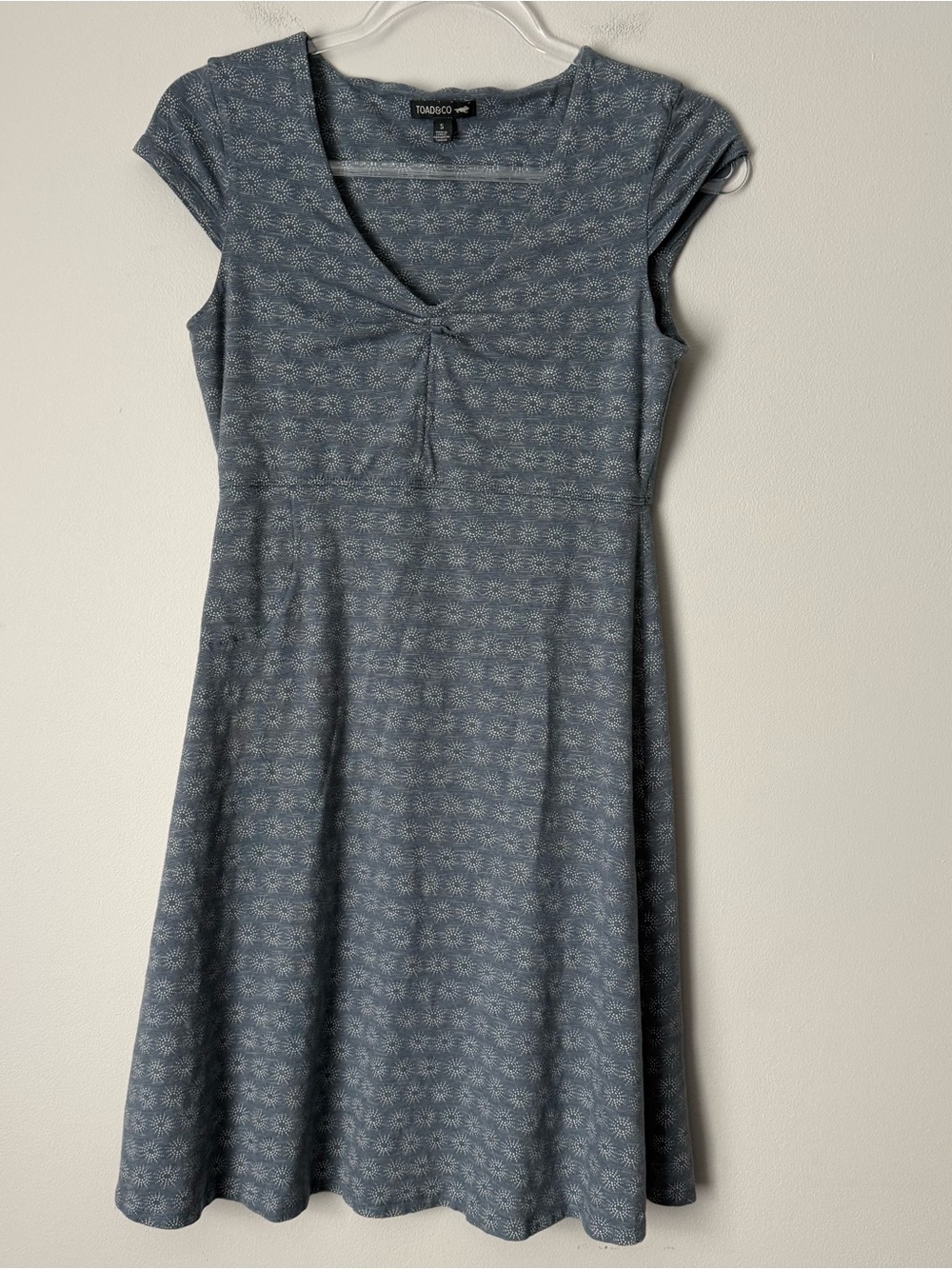 Toad&Co Slate Blue Floral Knit Mini Dress